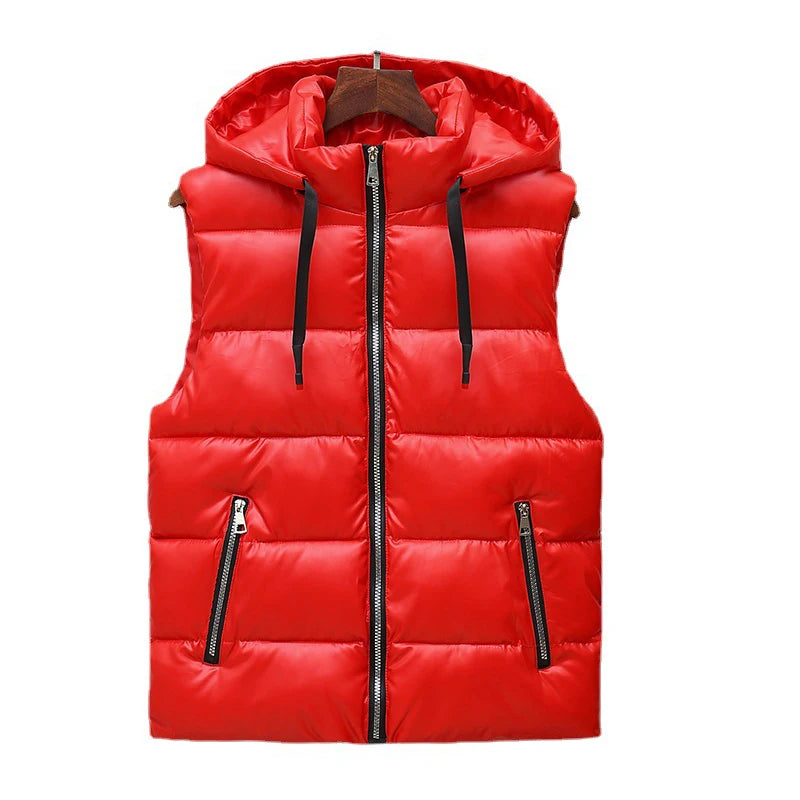 Winter Men's Warm Padded Vests Fashion Man Cotton Thick Sleeveless Jackets Men Thermal Waistcoat Hooded Jackets Clothing