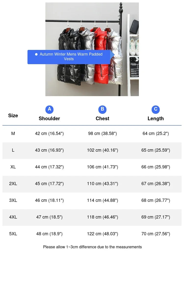 Winter Men's Warm Padded Vests Fashion Man Cotton Thick Sleeveless Jackets Men Thermal Waistcoat Hooded Jackets Clothing